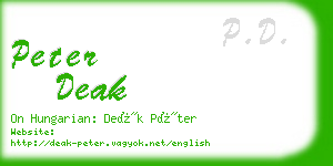 peter deak business card